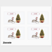Italienischer Greyhound Funny Christmas Dog mit Ba Rechteckiger Aufkleber (Blatt)