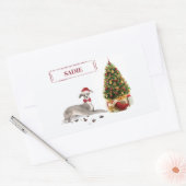 Italienischer Greyhound Funny Christmas Dog mit Ba Rechteckiger Aufkleber (Umschlag)