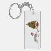 Italienischer Greyhound Funny Christmas Dog mit Ba Schlüsselanhänger (Vorderseite links)