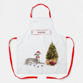 Italienischer Greyhound Funny Christmas Dog mit Ba Schürze (Vorderseite)