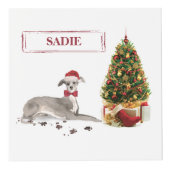 Italienischer Greyhound Funny Christmas Dog mit Ba Würfel (Vorderseite)