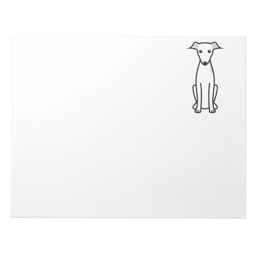 Italienischer Greyhound Hund Cartoon Notizblock (Vorderseite)