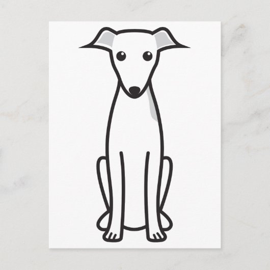 Italienischer Greyhound Hund Cartoon Postkarte (Vorderseite)