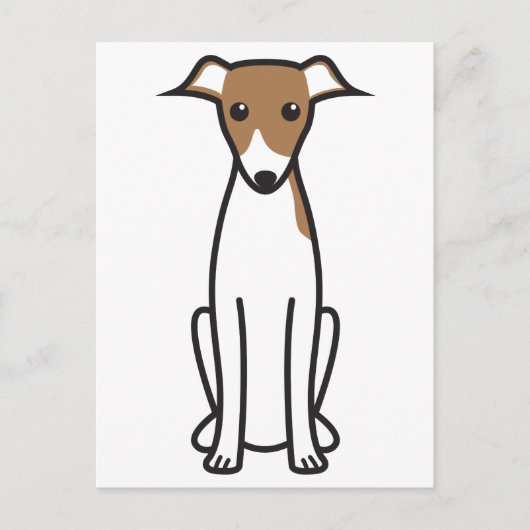 Italienischer Greyhound Hund Cartoon Postkarte (Vorderseite)