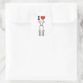 Italienischer Greyhound Hund Cartoon Runder Aufkleber (Tasche)