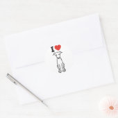 Italienischer Greyhound Hund Cartoon Runder Aufkleber (Umschlag)