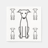 Italienischer Greyhound Hund Cartoon Serviette (Vorderseite)
