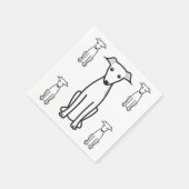 Italienischer Greyhound Hund Cartoon Serviette (Ecke)