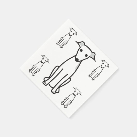 Italienischer Greyhound Hund Cartoon Serviette (Ecke)