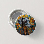 Italienischer Greyhound Hund Gestaltete Glaskunst Button (Vorne & Hinten)