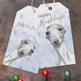 Italienischer Greyhound Hund Happy Howlidays Weihn Geschenkanhänger
