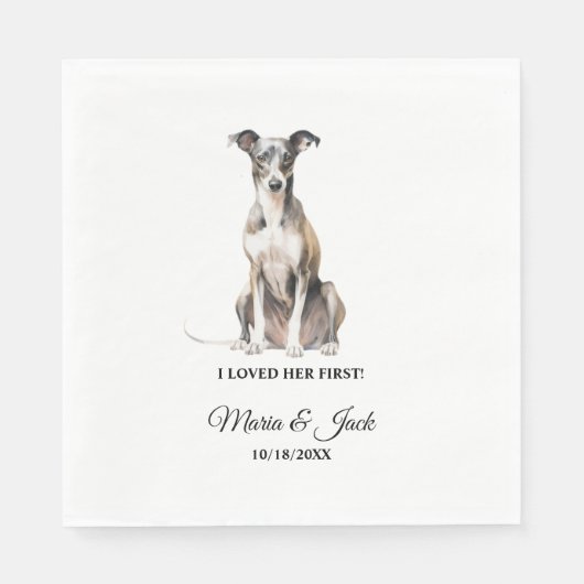Italienischer Greyhound Hund Hochzeit Napkins mit Serviette (Vorderseite)