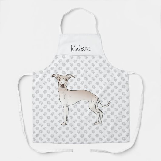 Italienischer Greyhound-Hund mit einem Namen Schürze (Vorderseite)