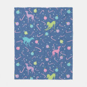 Italienischer Greyhound Hund Silhouette Weihnachts Fleecedecke (Vorderseite)