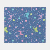 Italienischer Greyhound Hund Silhouette Weihnachts Fleecedecke (Vorderseite (Horizontal))