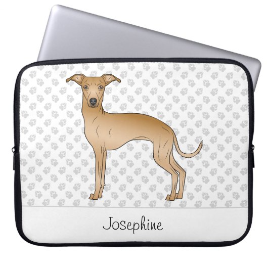 Italienischer Greyhound Niedlicher Hund mit Indivi Laptopschutzhülle (Vorderseite)