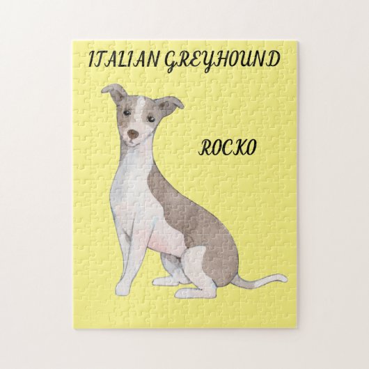 ITALIENISCHER GREYHOUND PUZZLE & PERSONALISIERTER  (Vertikal)