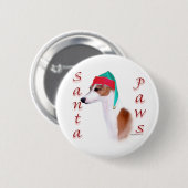 Italienischer Greyhound Santa Paws Button (Vorne & Hinten)