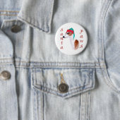 Italienischer Greyhound Santa Paws Button (Beispiel)
