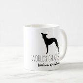 Italienischer Greyhound-Silhouette-Weltgrößter Hun Kaffeetasse (VorderseiteRechts)