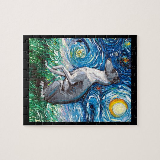 Italienischer Greyhound Starry Night Whippet Hund  Puzzle (Horizontal)