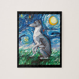 Italienischer Greyhound Starry Night Whippet Hund Puzzle