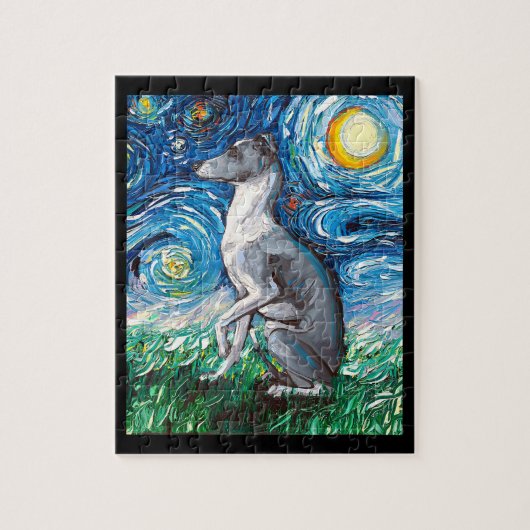 Italienischer Greyhound Starry Night Whippet Hund  Puzzle (Vertikal)