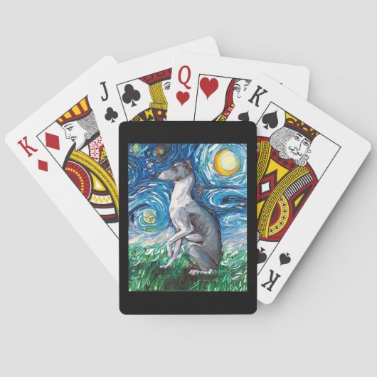 Italienischer Greyhound Starry Night Whippet Hund Spielkarten (Rückseite)