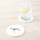 Italienischer Greyhound-Stil Sandstein Untersetzer (Seite)