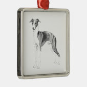 Italienischer Greyhound-Stil Silbernes Ornament (Rechts)