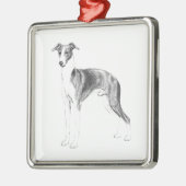Italienischer Greyhound-Stil Silbernes Ornament (Links)