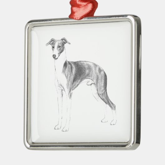 Italienischer Greyhound-Stil Silbernes Ornament (Links)