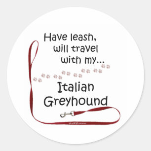 Italienischer Greyhound Travel Leash - Aufkleber