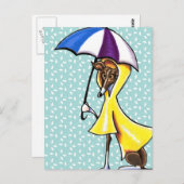 Italienischer Greyhound Umbrella Crazy Postkarte (Vorne/Hinten)