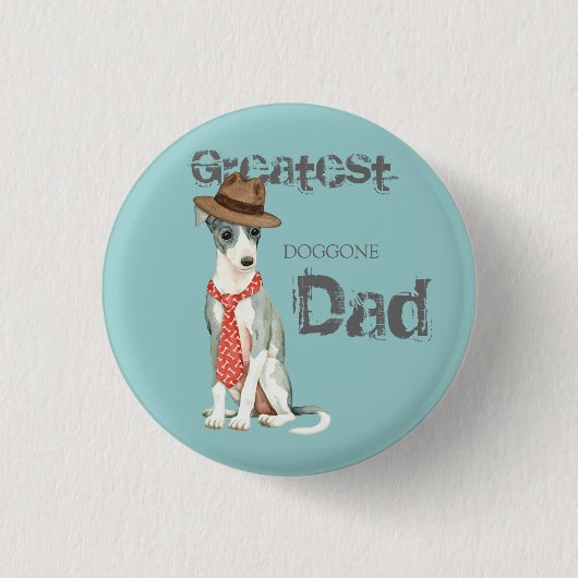 Italienischer Greyhound-Vater Button (Vorderseite)