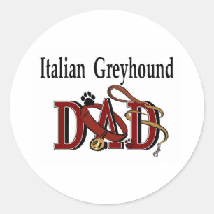 Italienischer Greyhound-Vater-Sticker Runder Aufkleber