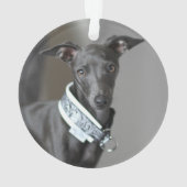Italienischer Greyhound Weihnachten Karierter Hund Ornament (Rückseite)