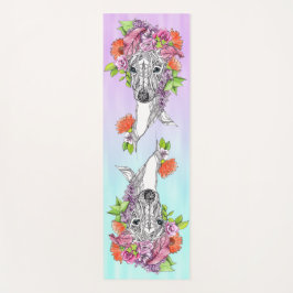 Italienischer Greyhound Whippet Hund Zeichne Blume Yogamatte