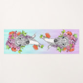 Italienischer Greyhound Whippet Hund Zeichne Blume Yogamatte (Vorderseite (Horizontal))