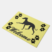 Italienischer Greyhound Willkommen Fußmatte (Schrägansicht)