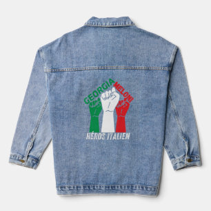 Italienischer Heroes Georgia Meloni Héros Italien Jeansjacke