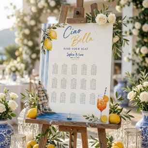 Italienischer Hochzeits-Sitzplan an der Amalfi-Küs Poster