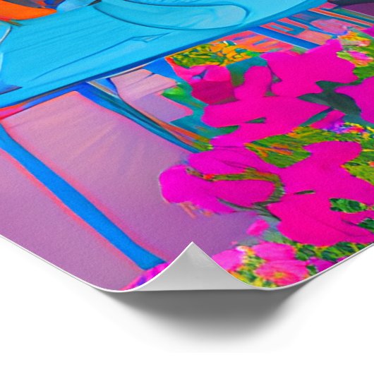 Italienischer Innenhof Akryllische Kunst Poster (Ecke)