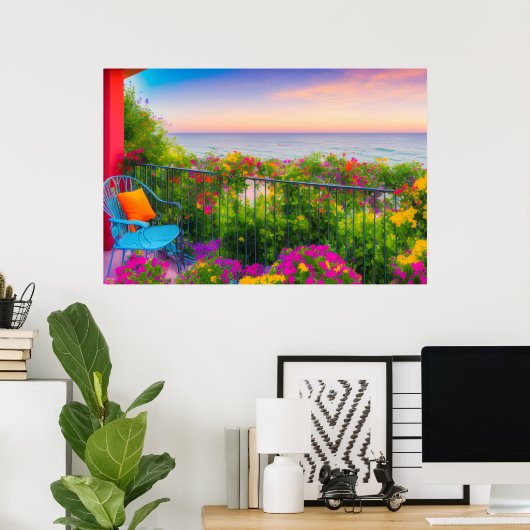 Italienischer Innenhof Akryllische Kunst Poster (Heimbüro)