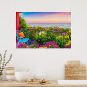 Italienischer Innenhof Akryllische Kunst Poster (Küche)