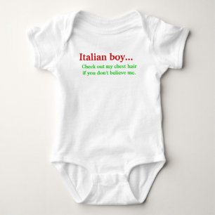 Italienischer Junge. Karo aus meinem Brusthaar, we Baby Strampler