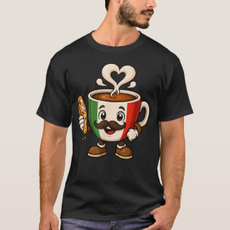 Italienischer Kaffee Charakter Espresso Cute Itali T-Shirt