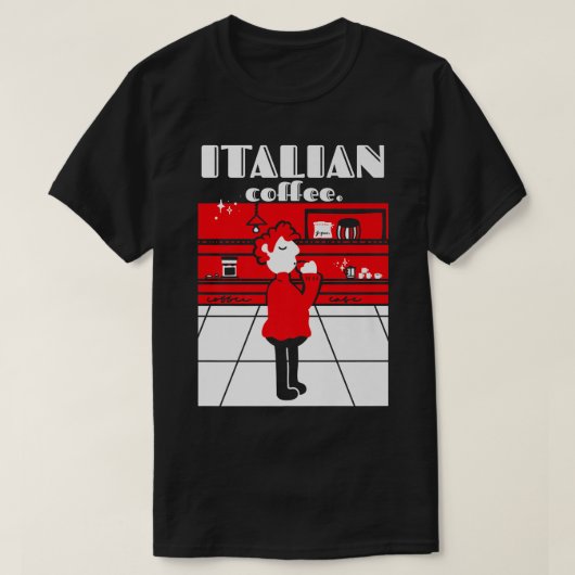 Italienischer Kaffee Lover Espresso Mitte Jahrhund T-Shirt (Design vorne)