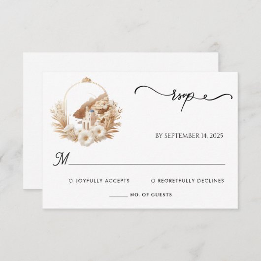 Italienischer Kaffee Sorrento Lässige Hochzeit RSVP Karte (Vorne/Hinten)