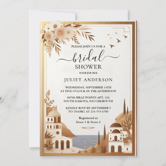 Italienischer Kaffee Sorrento Lässiges Brautparty Einladung (Vorderseite)